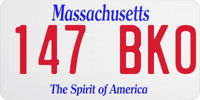 MA license plate 147BK0