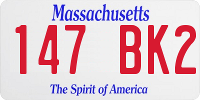 MA license plate 147BK2