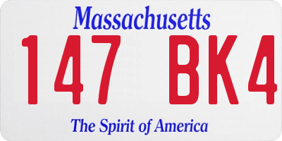 MA license plate 147BK4