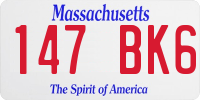 MA license plate 147BK6