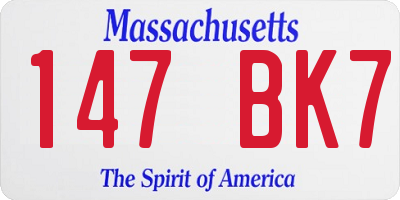 MA license plate 147BK7
