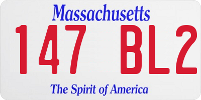 MA license plate 147BL2