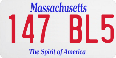 MA license plate 147BL5
