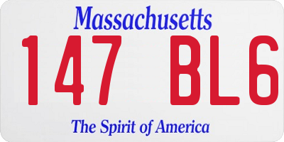 MA license plate 147BL6