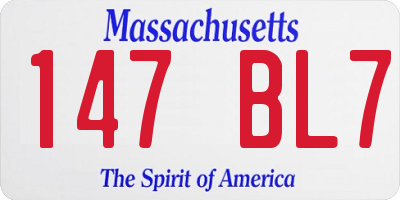 MA license plate 147BL7