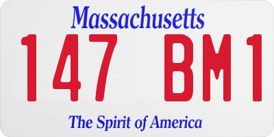MA license plate 147BM1