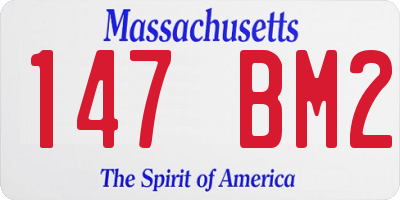 MA license plate 147BM2
