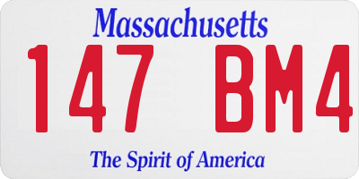 MA license plate 147BM4