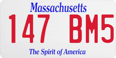 MA license plate 147BM5