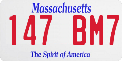 MA license plate 147BM7