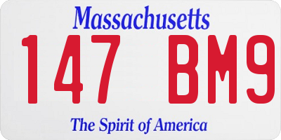 MA license plate 147BM9