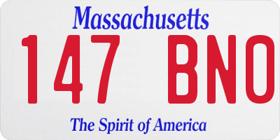 MA license plate 147BN0