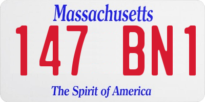 MA license plate 147BN1