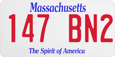 MA license plate 147BN2