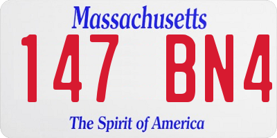MA license plate 147BN4
