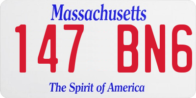 MA license plate 147BN6