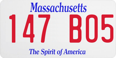 MA license plate 147BO5