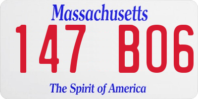 MA license plate 147BO6