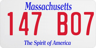 MA license plate 147BO7