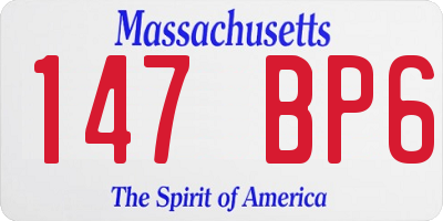 MA license plate 147BP6