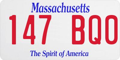 MA license plate 147BQ0