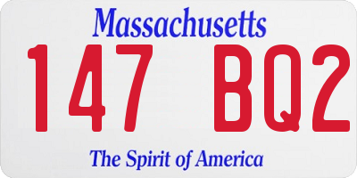 MA license plate 147BQ2
