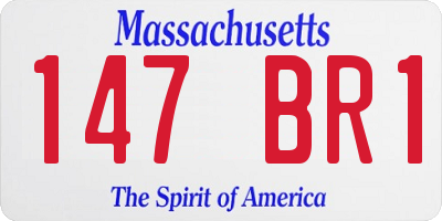 MA license plate 147BR1