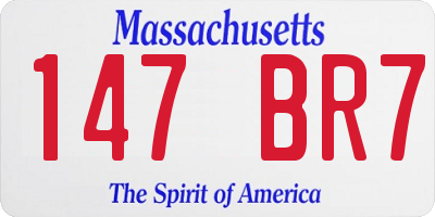 MA license plate 147BR7