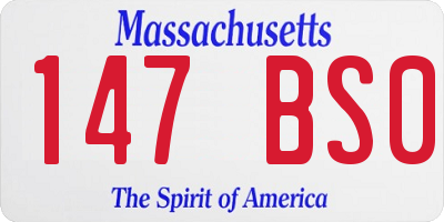 MA license plate 147BS0