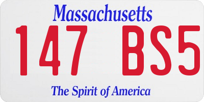 MA license plate 147BS5