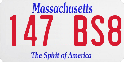 MA license plate 147BS8