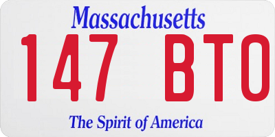 MA license plate 147BT0