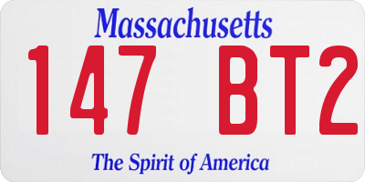 MA license plate 147BT2