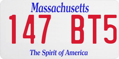 MA license plate 147BT5