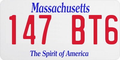 MA license plate 147BT6