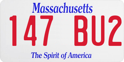 MA license plate 147BU2