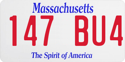MA license plate 147BU4