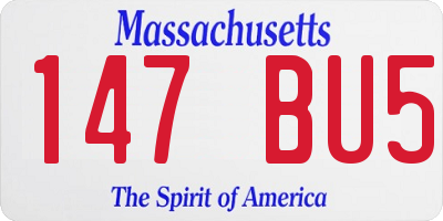 MA license plate 147BU5