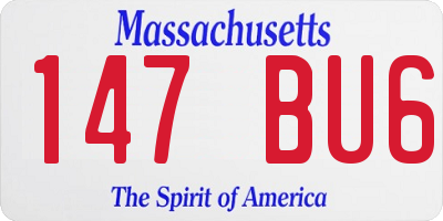MA license plate 147BU6