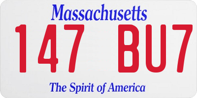 MA license plate 147BU7