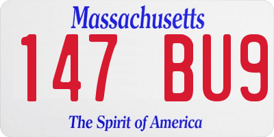 MA license plate 147BU9