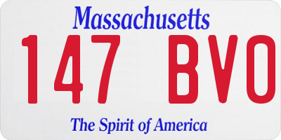 MA license plate 147BV0