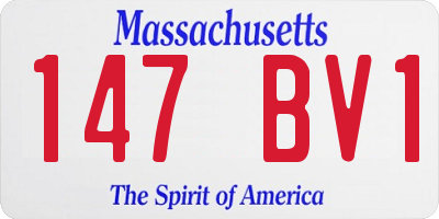 MA license plate 147BV1