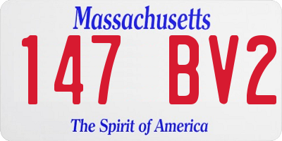MA license plate 147BV2