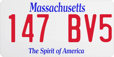MA license plate 147BV5