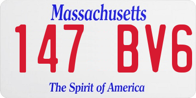 MA license plate 147BV6
