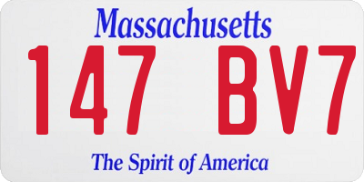 MA license plate 147BV7