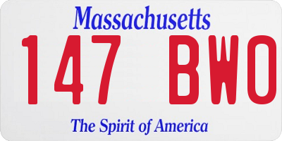 MA license plate 147BW0