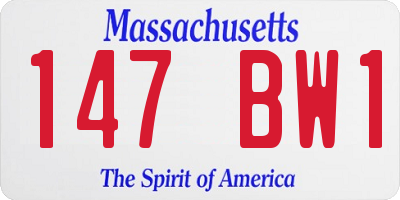 MA license plate 147BW1