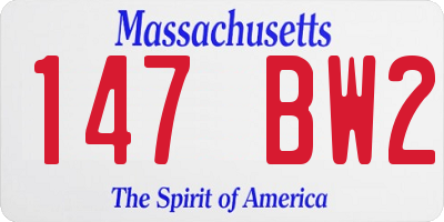 MA license plate 147BW2